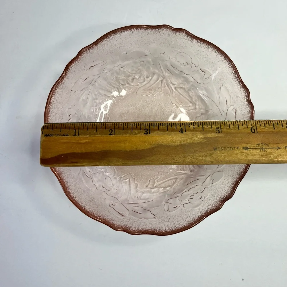 Arcoroc Pink Depression Glass Bowl - Pink Rose 6